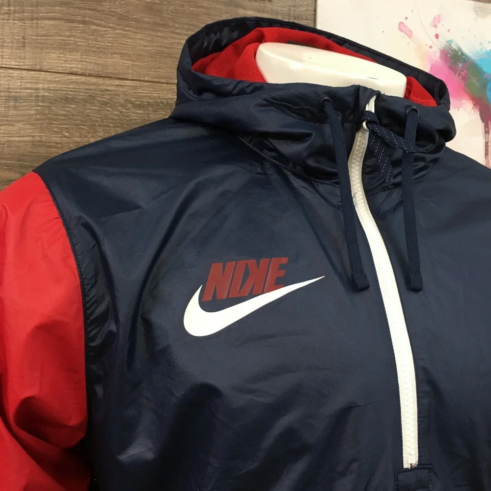 Nike Boston Red Sox MLB Pullover Windbreaker Anorak Jacket Half Zip Mens‎ M